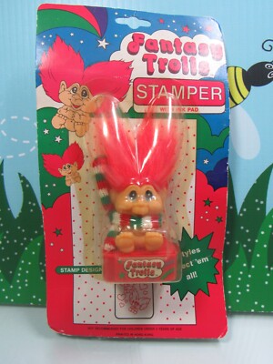 1992 TROLL STAMPER (#1) - 2 1/4'' Fantasy Troll Doll - NEW ON CARD