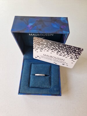 Bague Mauboussin Parce Que Je T'adore Or Gris 18 Carats T52 / GOLD RING + Carte