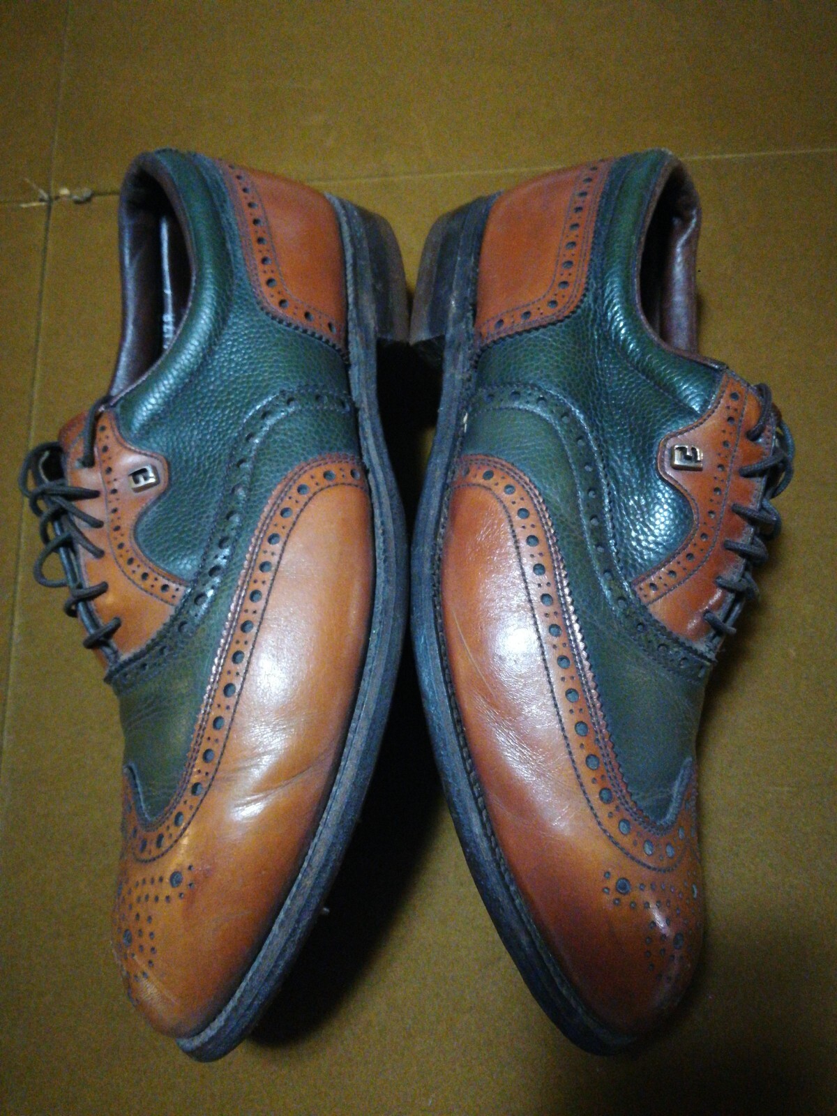 Shoes Brown / Green Wingtips -sz 10 Free Ship