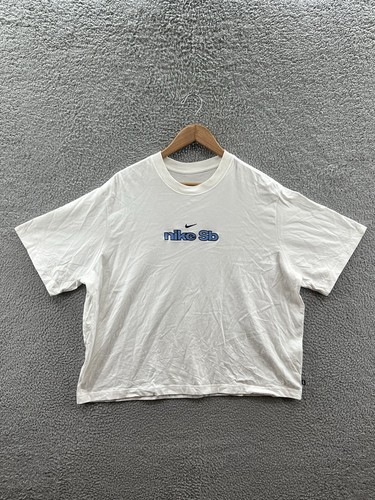 Nike SB Women's Oversized Boxy Logo Skate Tee T-Shirt White