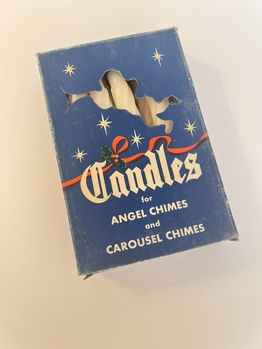 白馬　オルゴール 12 Vintage White Candles For Angel and Carousel Chimes in