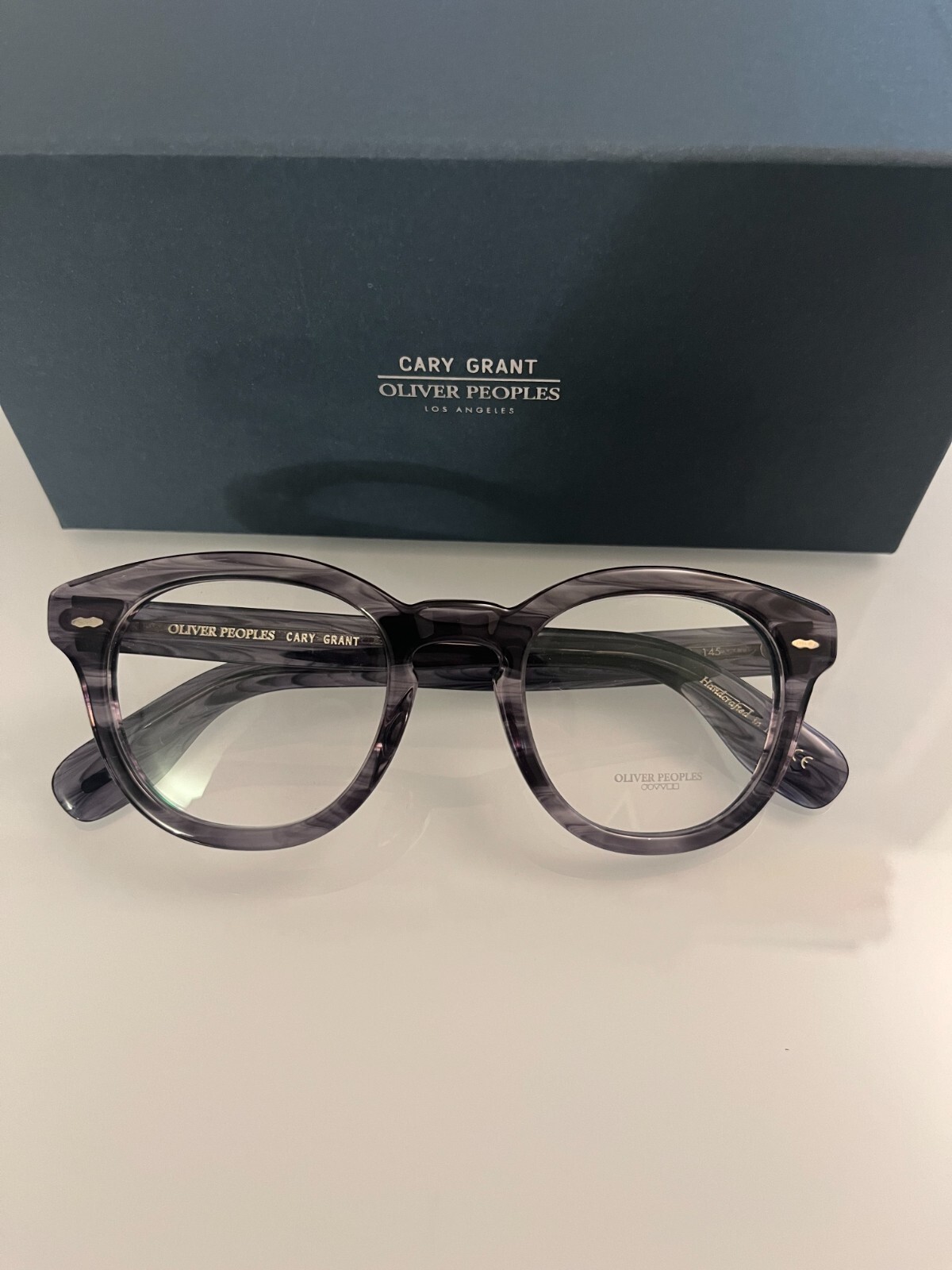 Pre-owned Oliver Peoples Cary Grant Optical Ov5413u In Navy Smoke Msrp$468 Dicaprio's Fav In Clear
