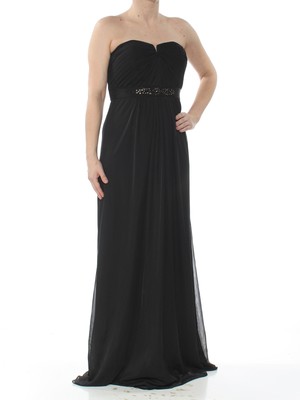

ADRIANNA PAPELL Черное женское длинное вечернее платье из полиэстера без рукавов, Черный