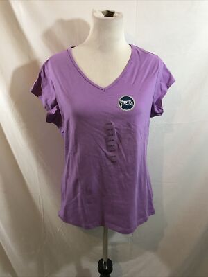 Northcrest lavender short sleeve V neck T - womens large, NWT
