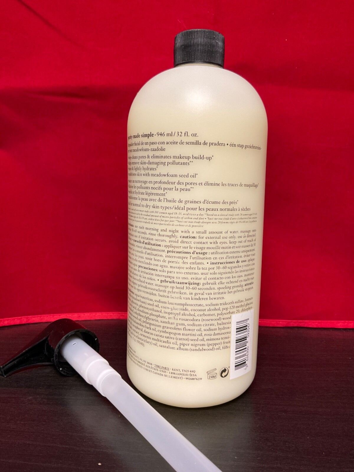 Philosophy Purity Made Simple One Step Facial Cleanser 32oz. w/ Pump NEW