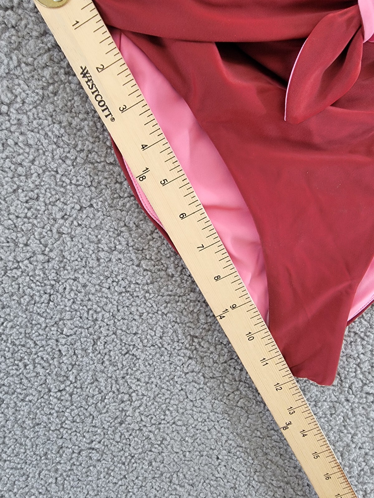 Veronica Beard Azoia Tie Front Bikini Bottoms Women's M Deep Brick Elastic Waist - Picture 9 of 17