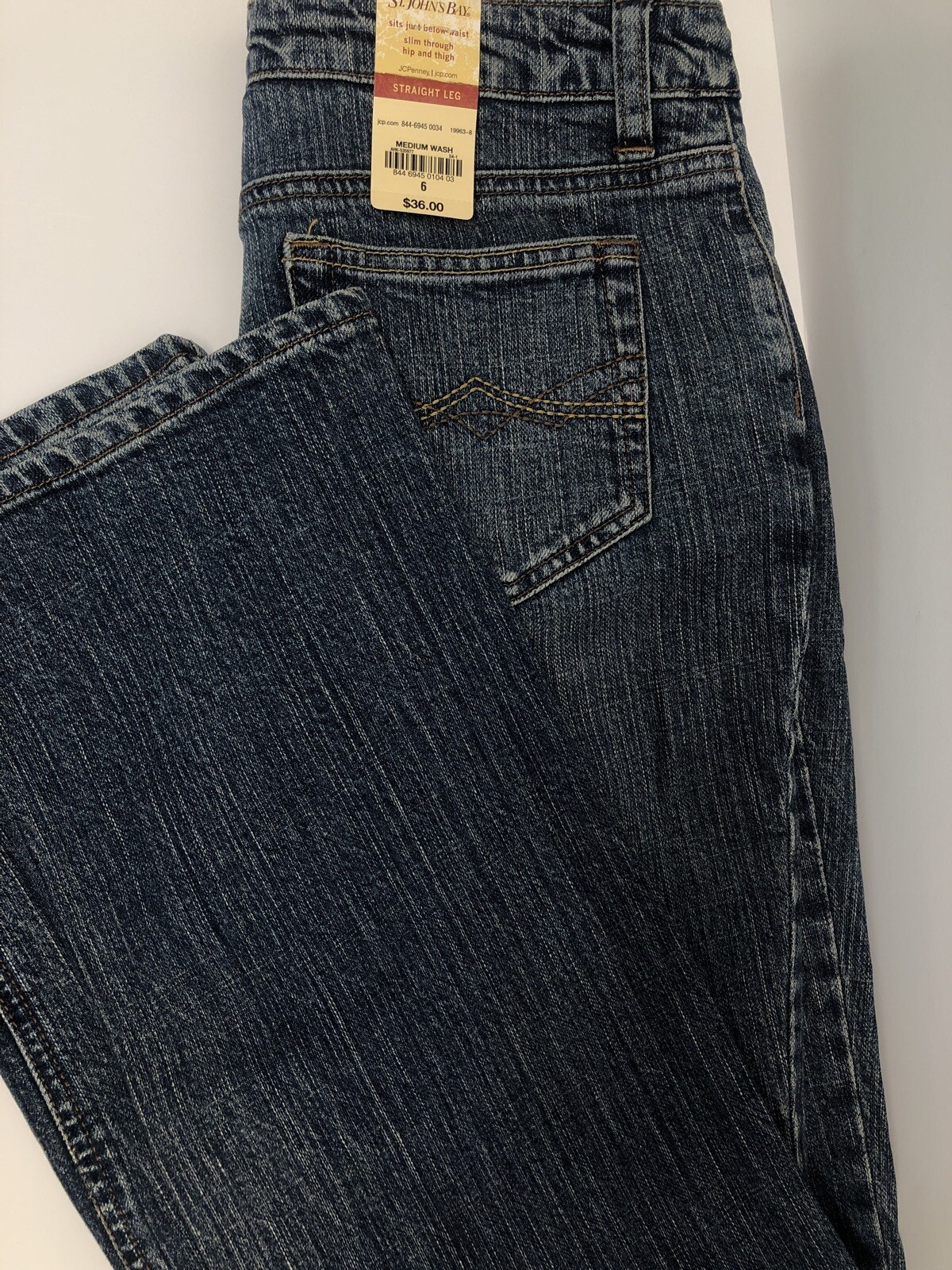 NWT St John's Bay Women Straight Leg Medium Wash Jeans size 6 eBay