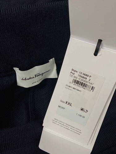 Pre-owned Ferragamo $1190 Salvatore  Men's Blue Wool Drawstring Jogger Pants Size Xxl