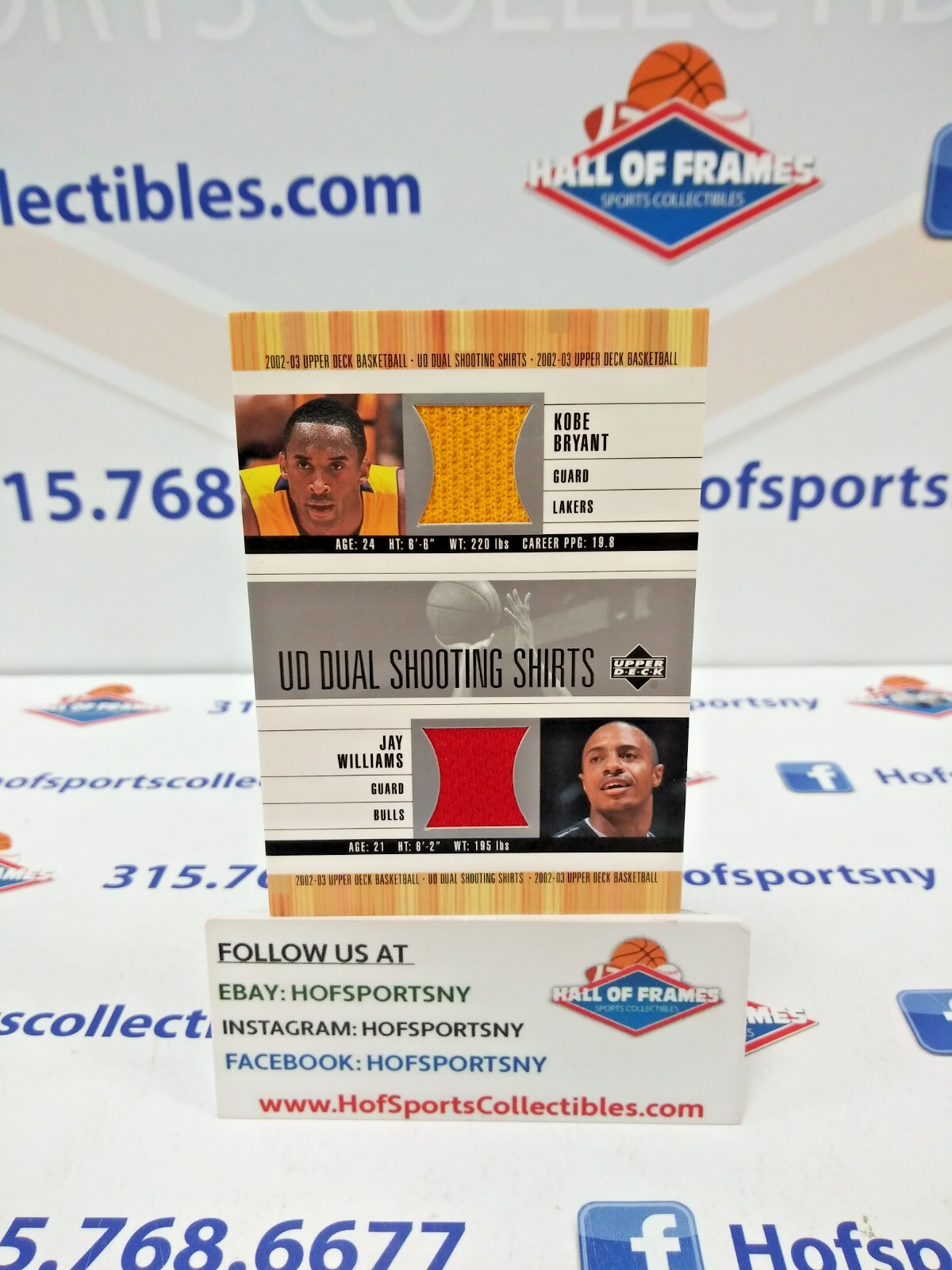 2002/03 UPPER DECK KOBE BRYANT JAY WILLIAMS DUAL SHOOTING