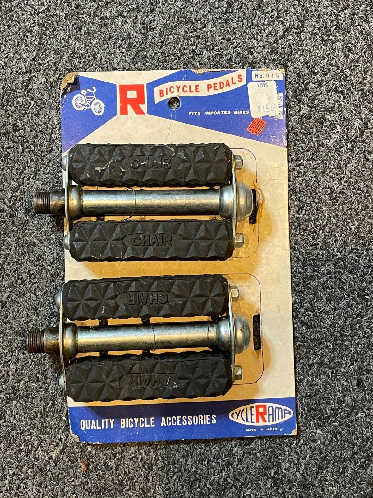 Pedals New Old Stock No. 916 Fits Imported Bikes