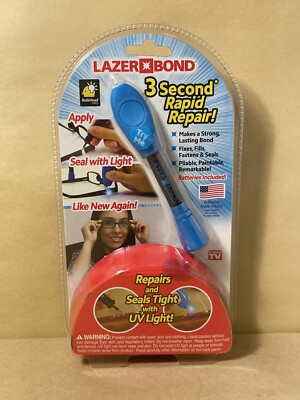 As Seen On TV 3 Second Rapid Repair Lazer Bond UV Light Activated Plastic 