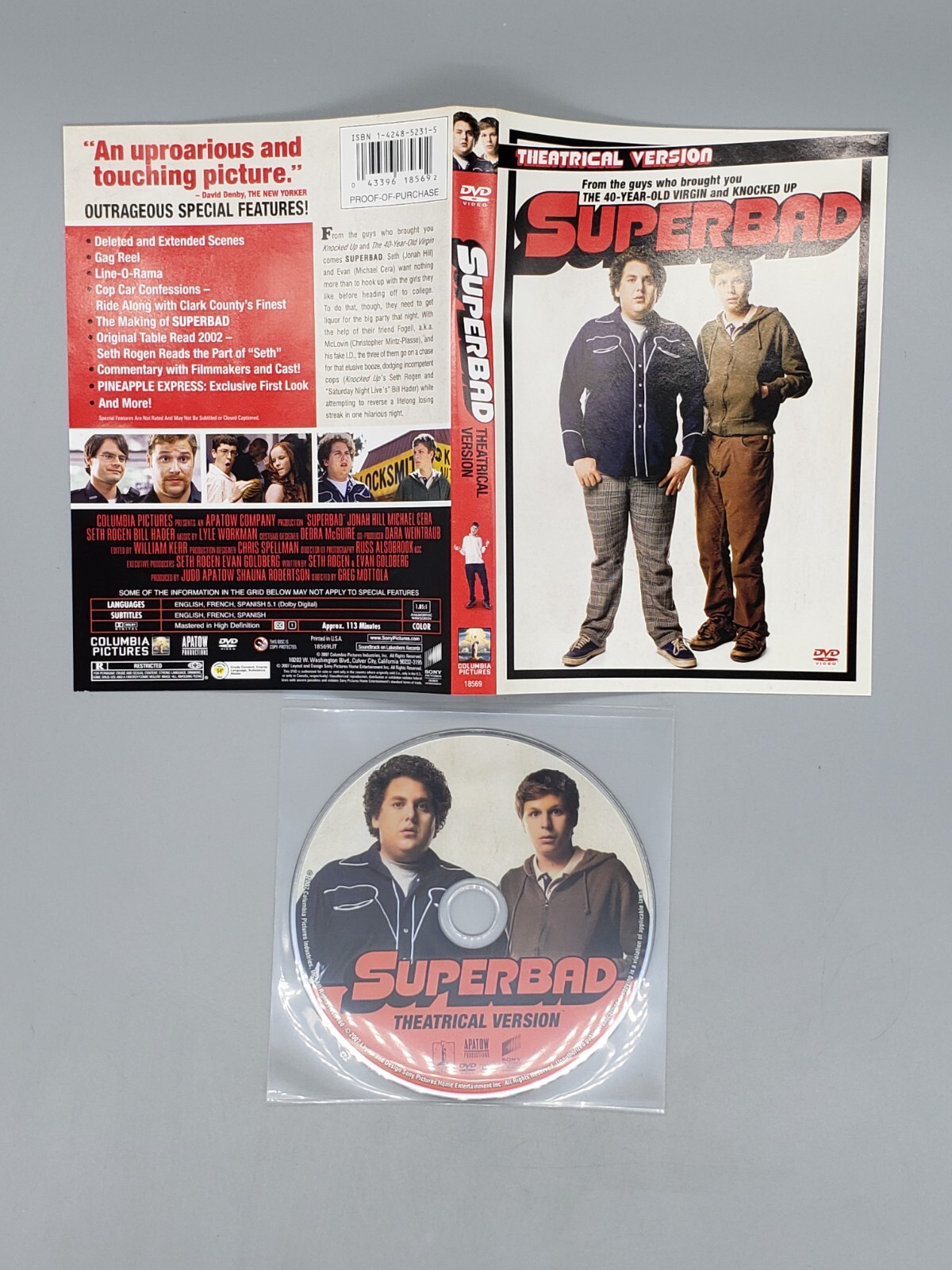 BankBand　DVD Superbad (DVD, 2007, R-Rated) No Case No Tracking
