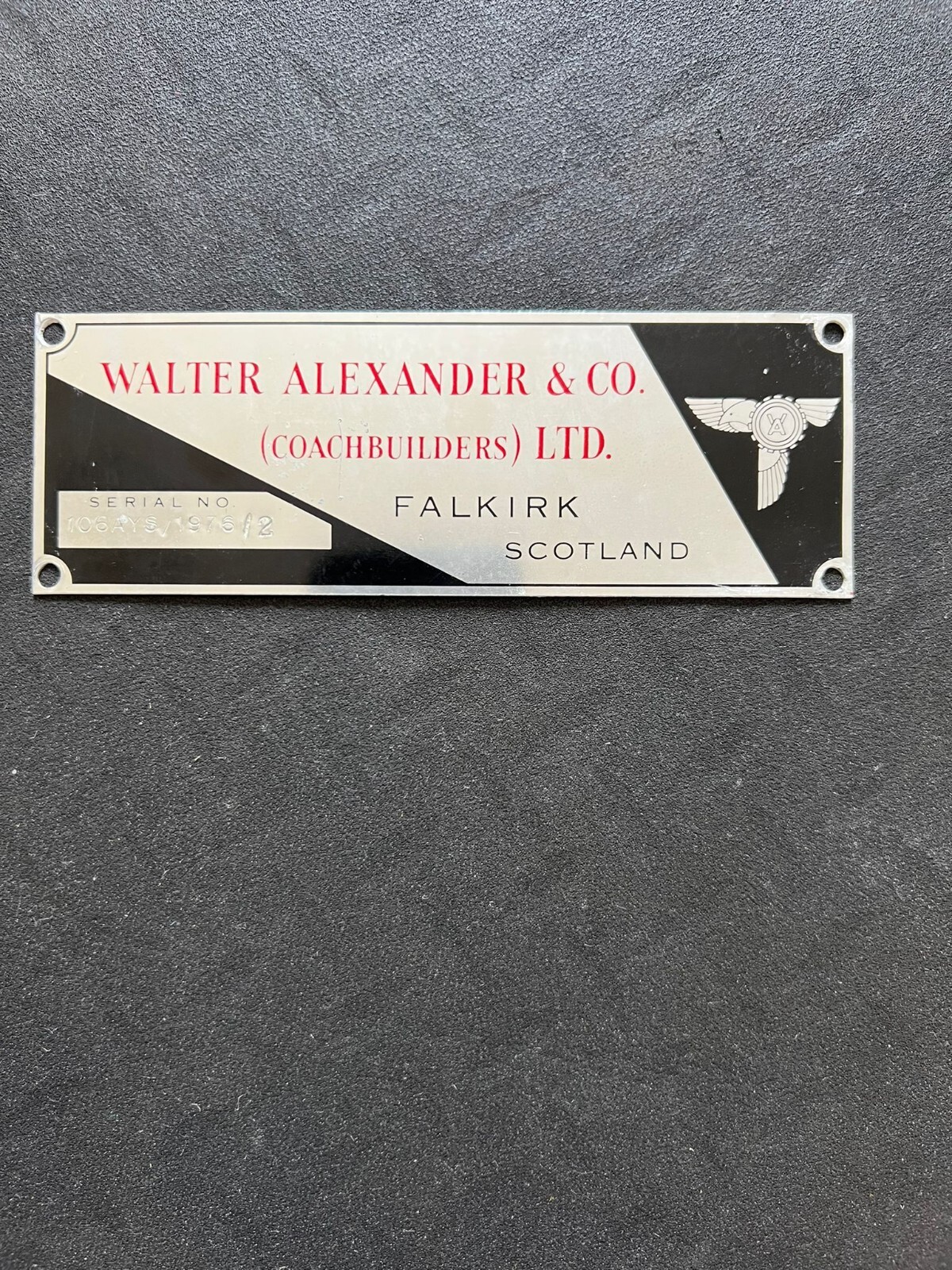 Alexander Leyland Leopard Lancaster Council WCW308R Bus Chassis Body Plate Badge