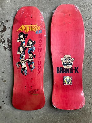Brand-X 2022 Anthrax ''Mosh It Up'' Collectors Edition Reissue Skateboard Deck Red