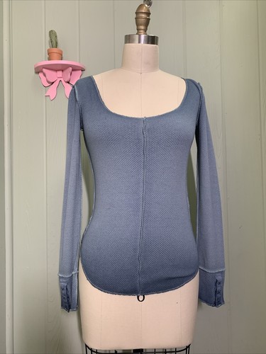 

Free People We The Free Dark Side Топ с длинными рукавами и эффектом омбре, размер, Horizon sage