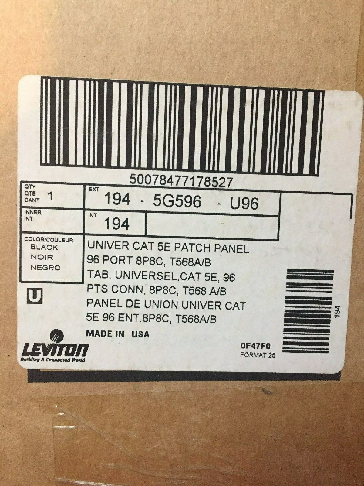 Leviton 5G596-U96 Cat5e 110 Style 96-Port Patch Panel- *New in Box