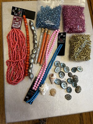Jewelry Crafters. Misc Bead & Limpet Shells From N. Padre Island Bundle