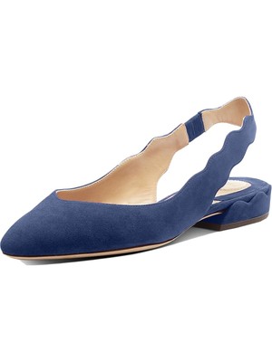 

CHLOE Womens Navy Laurena Round Toe Block Heel Slip On Leather Slingback, C19A20901