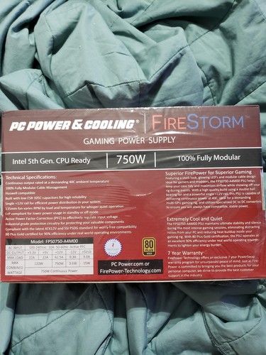 NEW PC Power Cooling FPS0750-A4M00 FireStorm Supply 750W ATX Pwr FPS0750A4M00