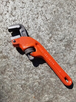 Adjustable Pipe Wrench - 6'' - Drop Forged Jaws Teeth Orange Nice