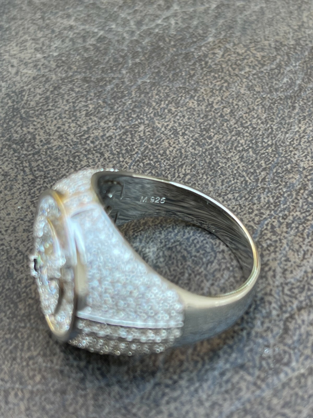 Pre-owned Pinky Large 925 Silver Iced Hip Hop 6ct Men's Moissanite Ring Pass Diamond Test