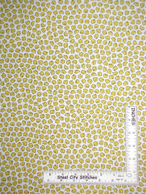 Farm Sheep Peep Easter Chicks White Cotton Fabric Quilting Treasures 1.4 Yards