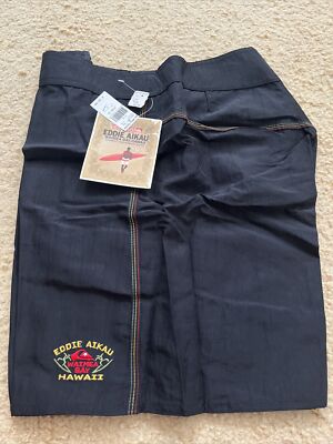 NWT VINTAGE QUIKSILVER EDDIE AIKAU WOULD GO 1998-99 RARE BLK BOARD SHORTS HAWAII