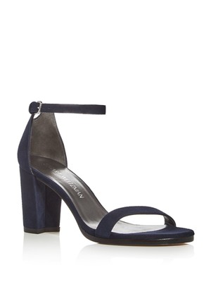 STUART WEITZMAN Женские темно-синие кожаные босоножки на блочном каблуке Nearlynude 5,5 м