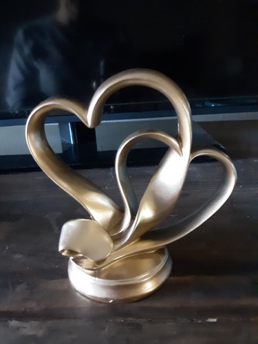 Gold Heart Wedding Cake Topper