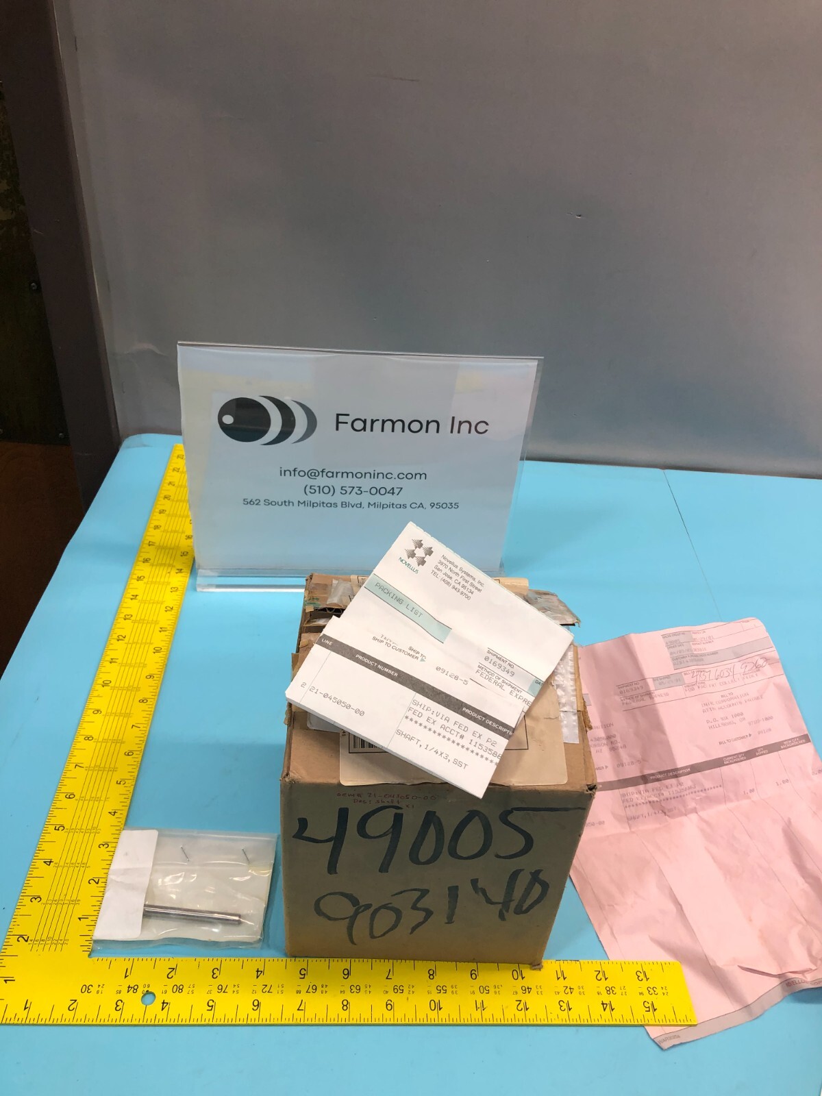 NOVELLUS 21-045050-00 SHAFT, 1/4X3, SST , 21-04505-00, 143317