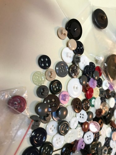 Mixed Lot Vintage Buttons Asdorted Colors Sizes And Shapes