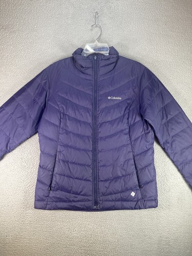 Columbia Jacket Men’s Large Purple  Interchange Omni Heat Down 700 Quilted Smell