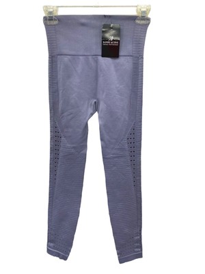 Savoy Active Mesh Seamless Legging with Ribbing Detail Grey Purple Small