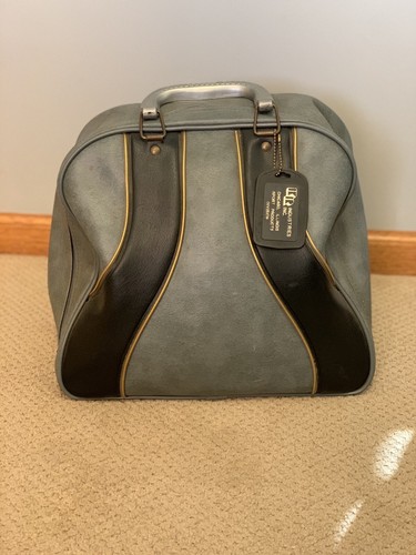 KR Industries Vintage Vinyl Bowling Ball Bag - Grey Black - Metal Ball Rack