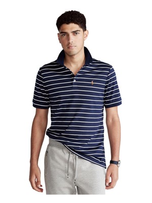 

POLO RALPH LAUREN Мужская темно-синяя полосатая хлопковая рубашка классического кроя, Navy, 710671679041
