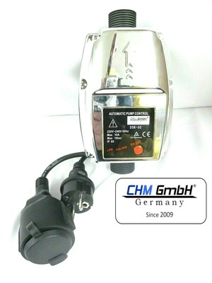 CHM GmbH® Pumpensteuerung Druckschalter für Pumpe mit Manometer Druckwächter