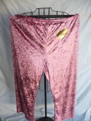 Bobbie Brooks sleepwear velveteen pants pink with gold heart 2X NWOT