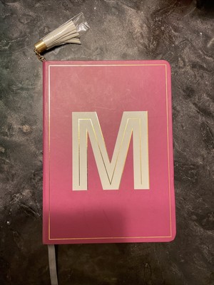 Monogram journal with letter M. Dark Pink. 5x7 in