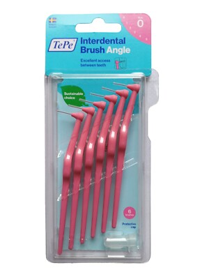 TEPE  ANGLE INTERDENTAL 6x BRUSHES PINK 0.4mm ISO SIZE: 0, 6 PACK -FLOSSERS