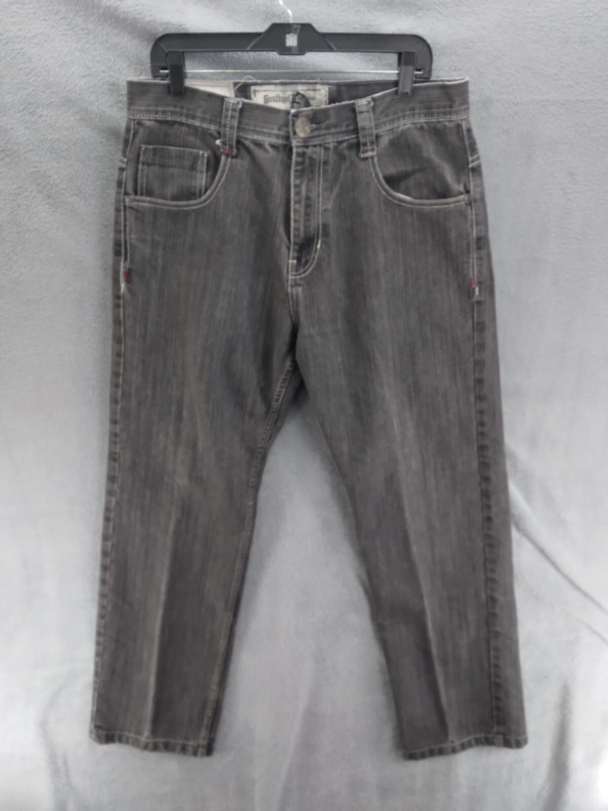 Southpole Premium Jeans Men 34x28.5 Black Straight Leg Retro