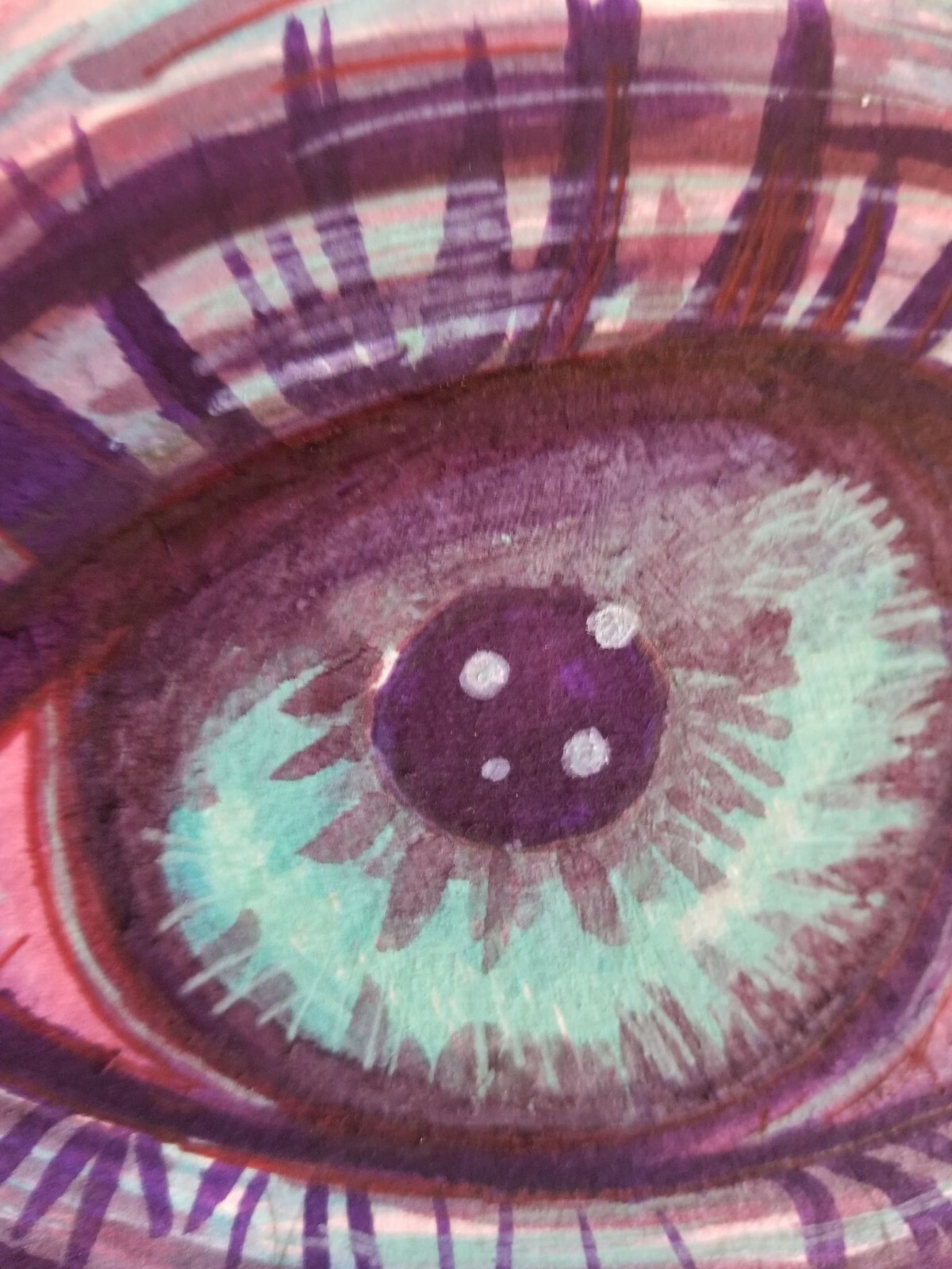 Neon Eye Marker Drawing - 4x6
