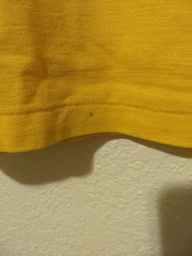 VTG Olympia Beer Yellow Polo T Shirt Men Size Large Logo Scuco Short Sleeve