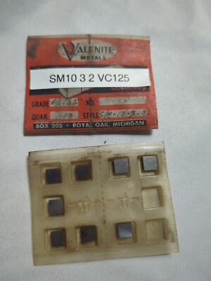NOS Valenite Carbide Inserts SM-10-3-2 VC125 Qty8 (B2) Some Shelf Residue