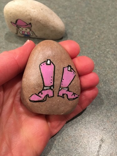 Cowgirl Boots Rock Art Southwest Decor