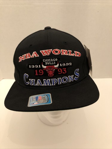 Vintage Chicago Bulls Snapback Hat 93 NBA World Champions