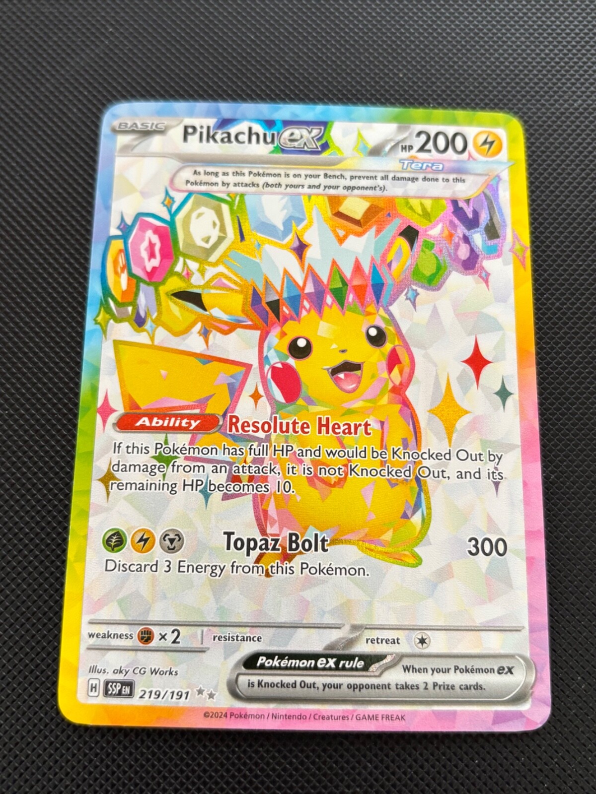 Pikachu ex 219/191 - Full Art - Surging Sparks -Pokemon card