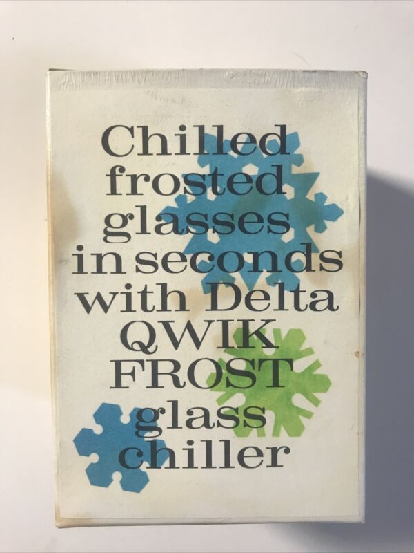 Vintage Delta Quik Frost Glass Chiller Froster Chilled New In Original Box 
