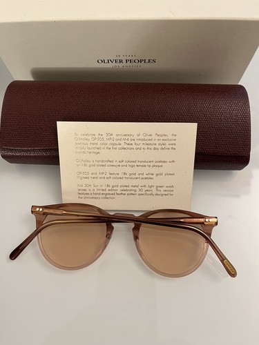 Pre-owned Oliver Peoples O'malley Limited Edition Ov5183 Optical 18k Gold Plated Msrp$600 In Coral Pink Wash With Blue Light Filter