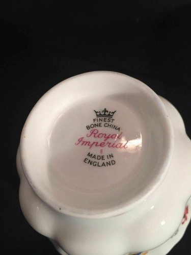 Royal Imperial Fine Bone China Footed Tea Cup & Saucer ENGLAND FLOWERS GOLD TRIM