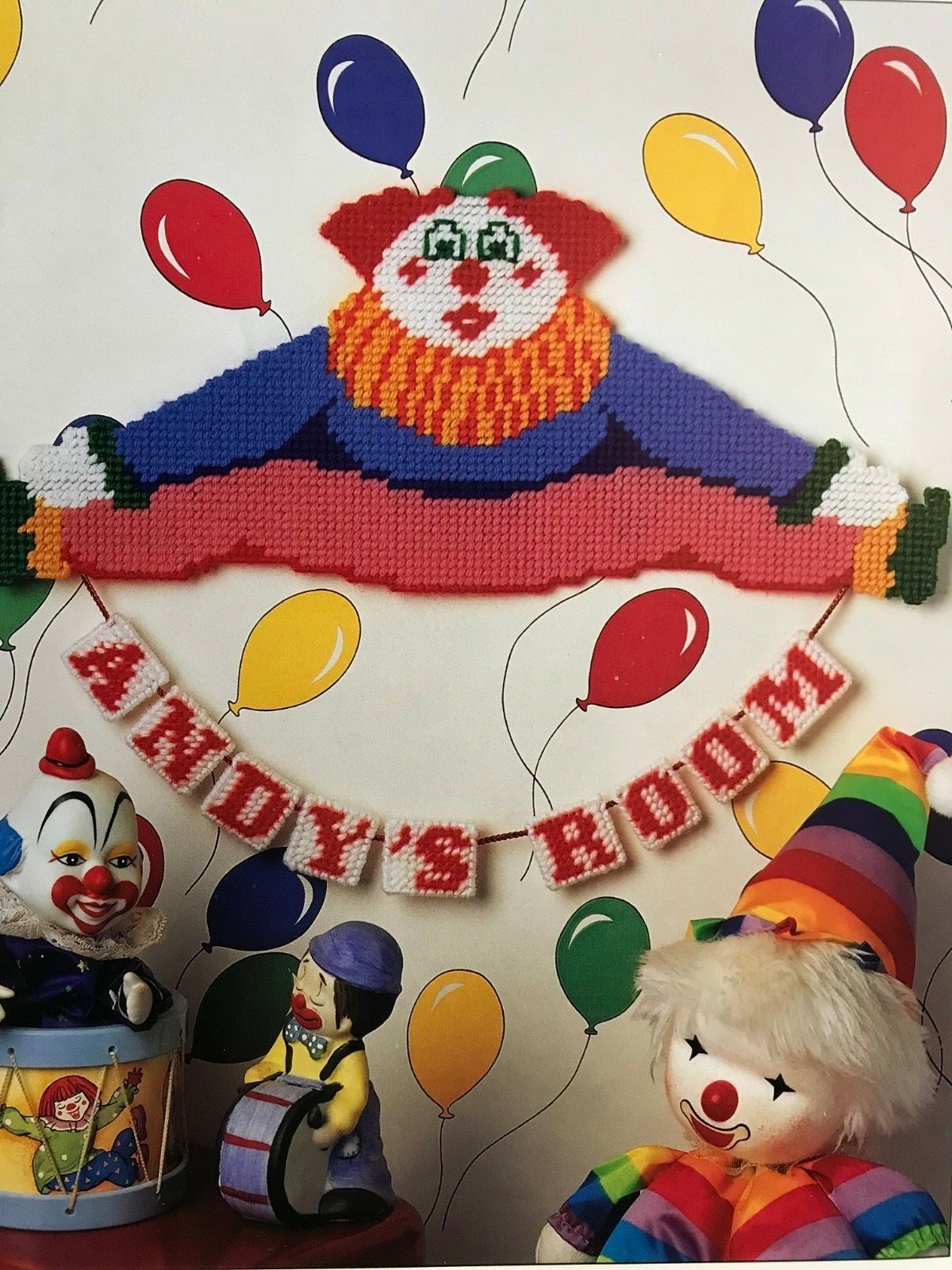 Annies Attic Club Plastic Canvas Patterns Baby Shower Gifts /Clock/ Bottle Pals